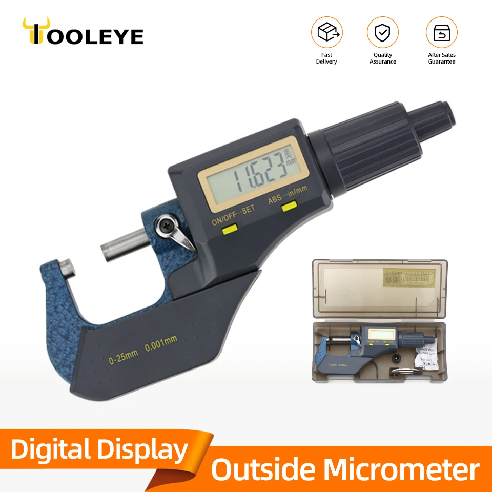 0-25mm harici mikrometre dijital mikrometre ölçüm araçları mikro metre ölçümleri elektronik dış ölçüm için ölçerler