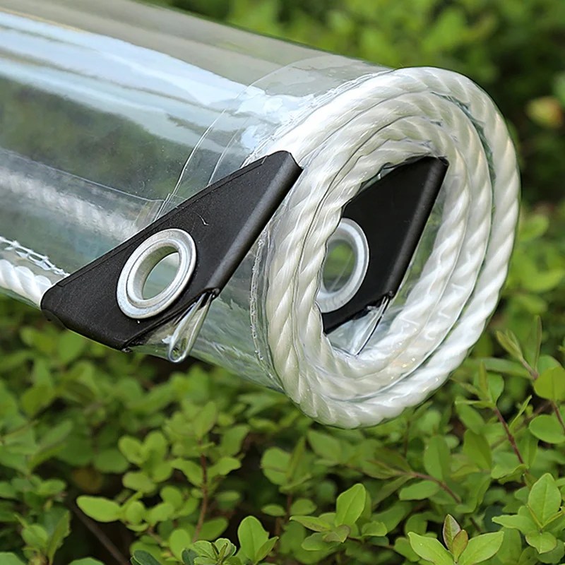 0.35mm 99.9% şeffaf PVC branda balkon su geçirmez bez Tarp bahçe etli bitkiler kapak açık yağmur geçirmez branda