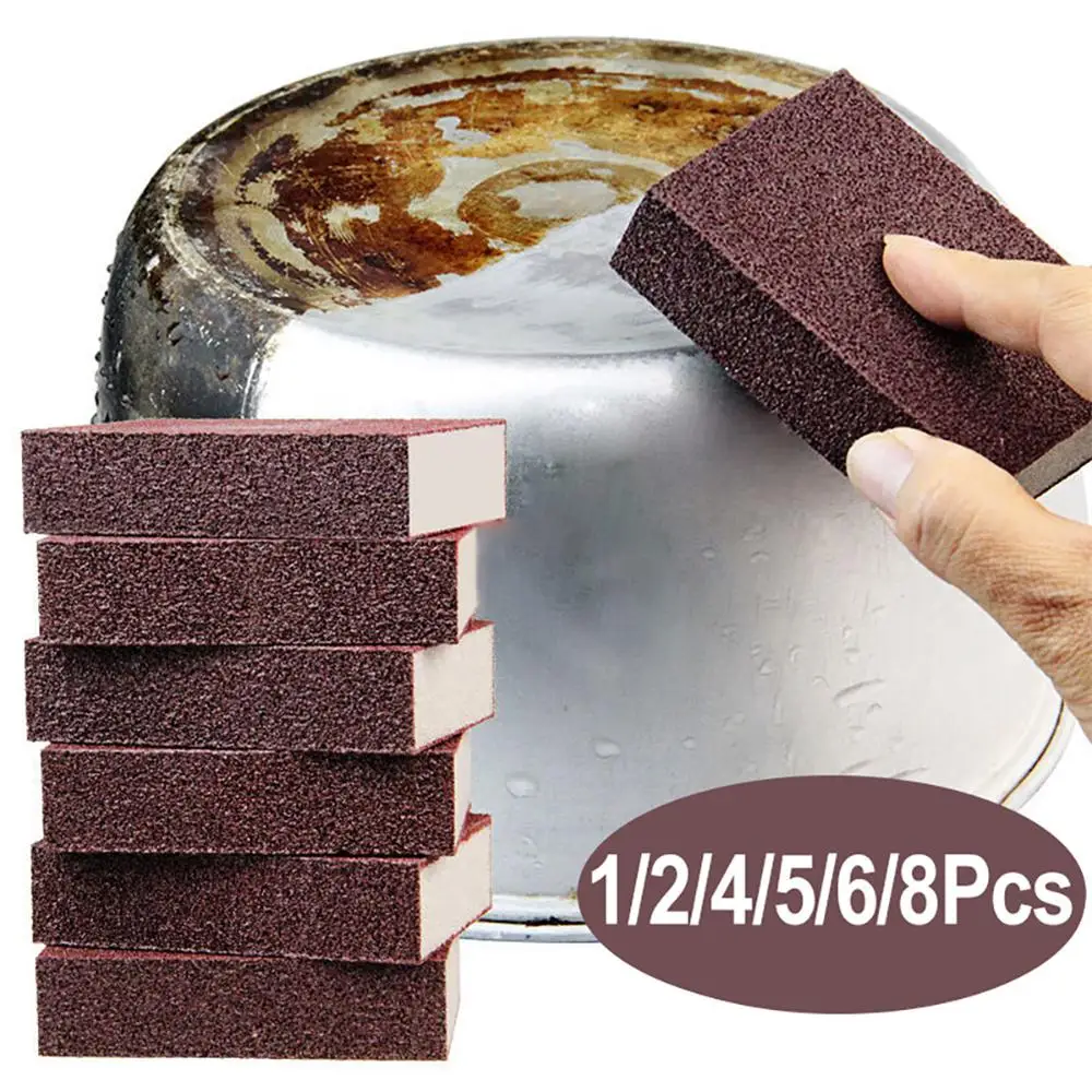1 ~ 10 adet 2/4/sünger silgi Carborundum pas temizleme fırçası kireç sökücü temiz ovmak ocak Pot mutfak süngeri için