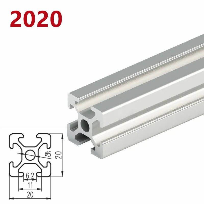 1/2 adet/grup 2020 2040 2060 2080 20100 alüminyum profil ekstrüzyon 100mm-500mm uzunluk doğrusal ray DIY için 3D yazıcı tezgah CNC - Görsel 2