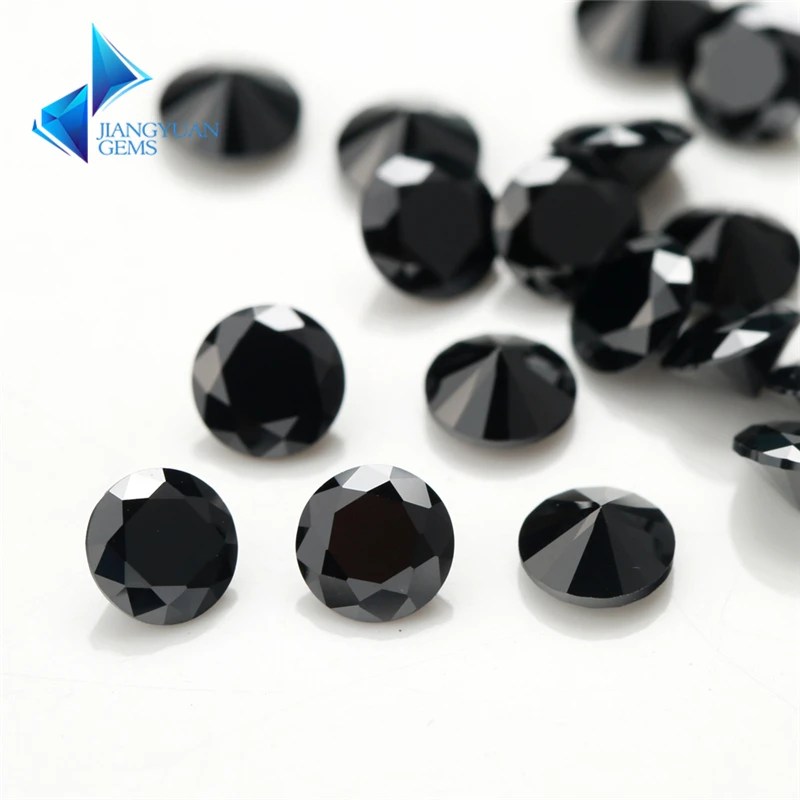 1 ~ 3mm yuvarlak kesim siyah renk Nano sentetik taşlar taş takı için