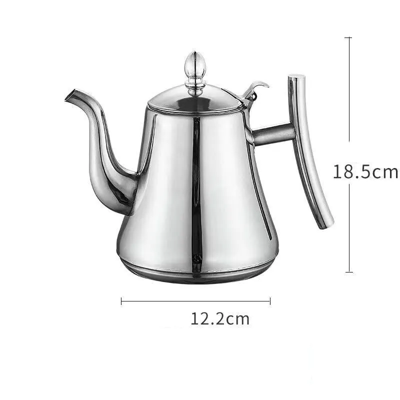 1.5L paslanmaz çelik demlik cezve süzgeç ile ticari otel mutfak restoran çay su ısıtıcısı çay demlik çiçek çaydanlık