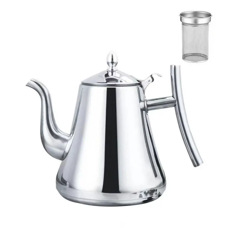 1.5L paslanmaz çelik demlik cezve süzgeç ile ticari otel mutfak restoran çay su ısıtıcısı çay demlik çiçek çaydanlık