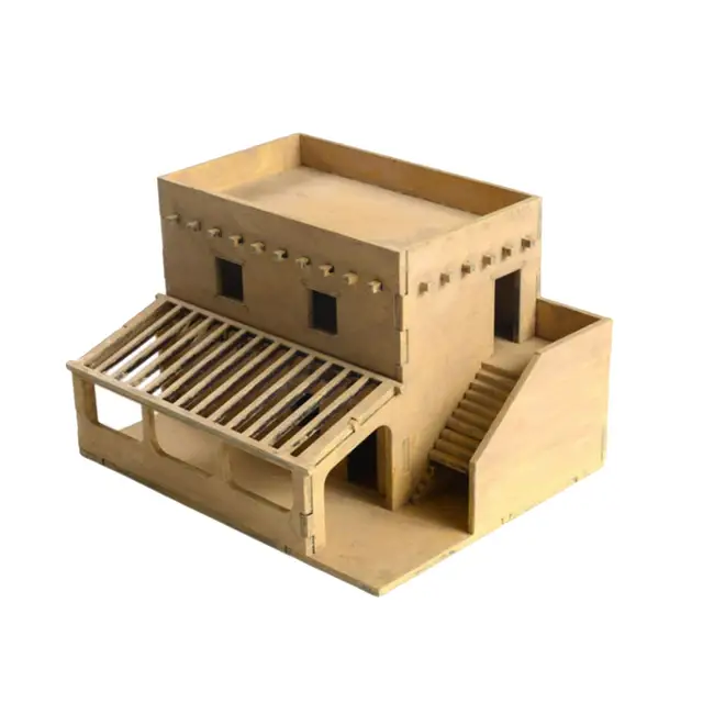 1/72 minyatür ahşap ev DIY boyama 3D bulmacalar düzeni sahne mimarlık sahne Diorama mikro manzara aksesuarı için