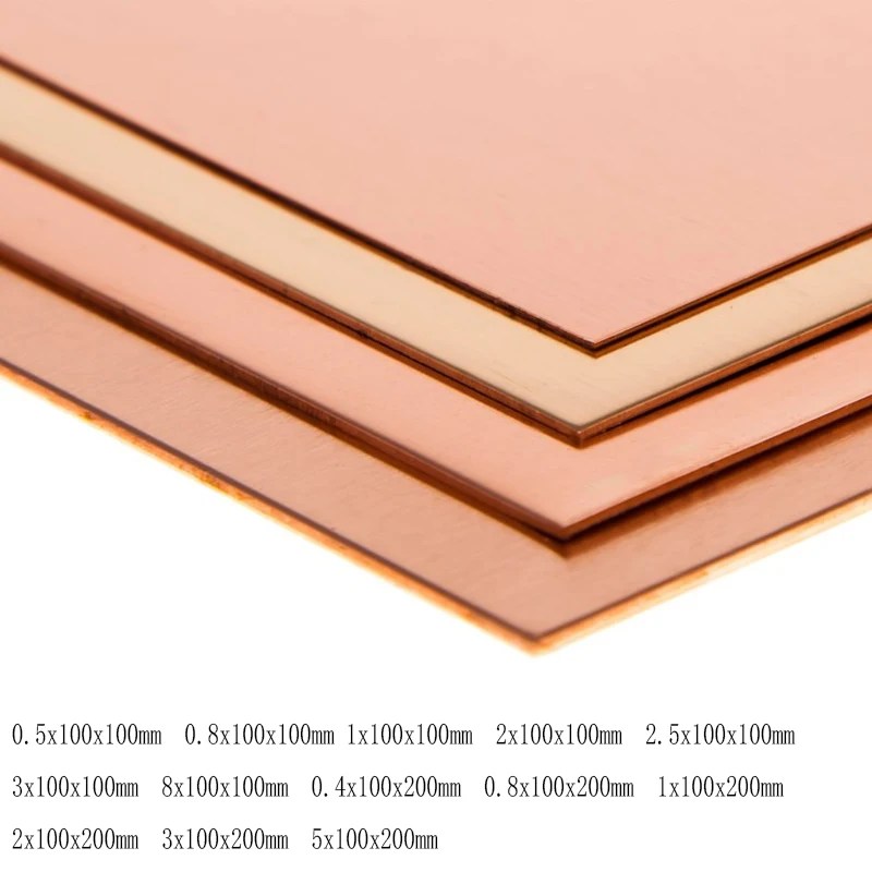 1 adet 100x100mm 99.9% saflıkta bakır metal sac levha güzel mekanik davranış ve termal stabilite kalın 0.3-8mm
