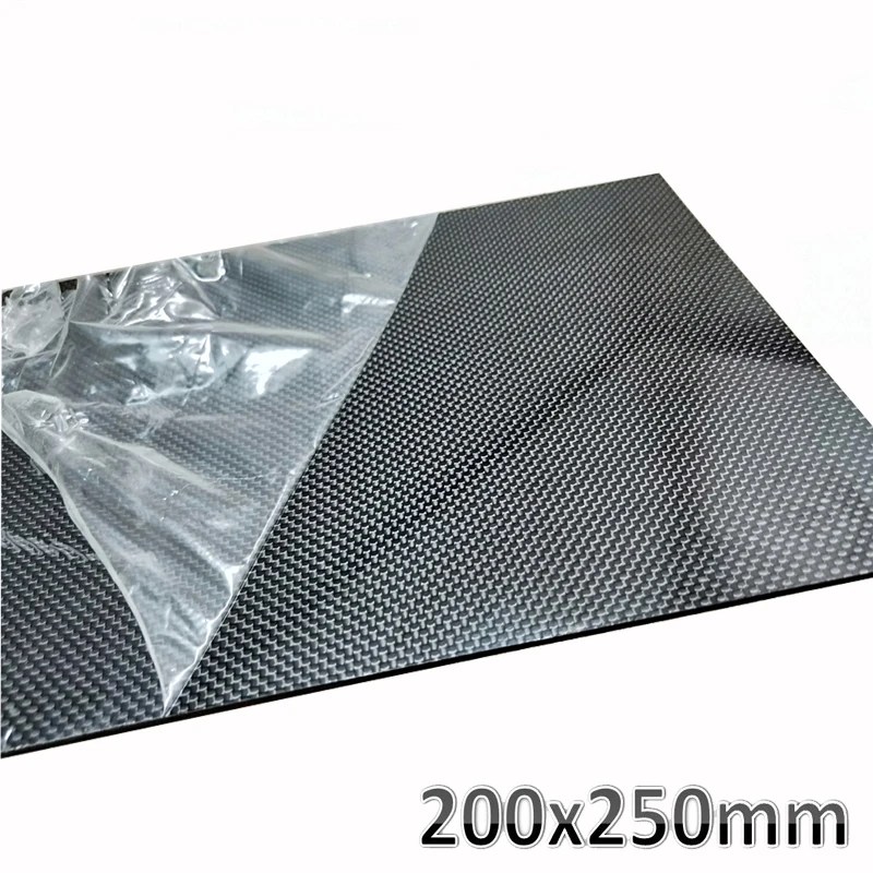 1 adet 200x250mm 3K yüksek sertlik karbon Fiber levhalar % 100% saf karbon paneli kurulu 0.5mm-5mm kalınlığında karbon fiber model malzeme