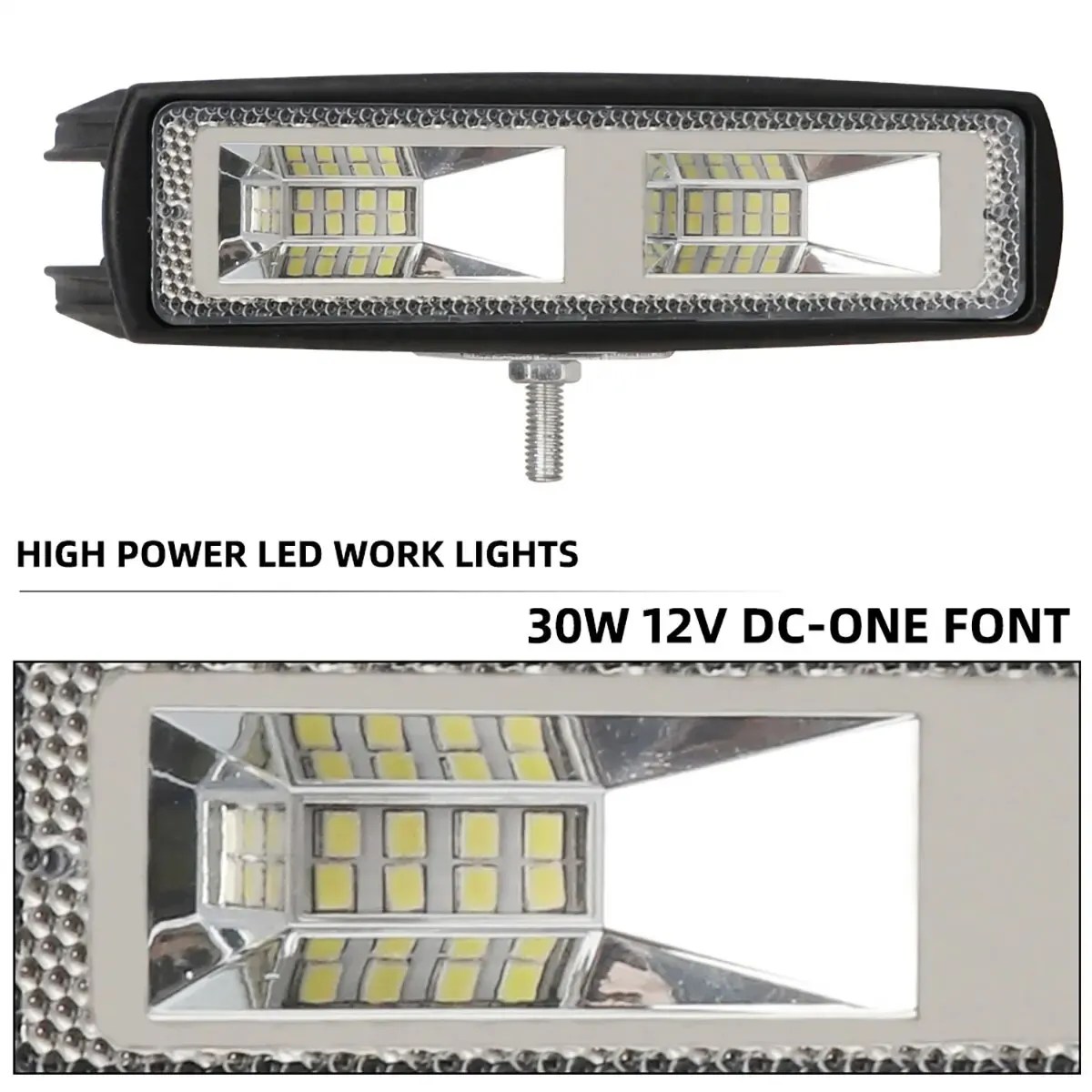 1 adet 35W 30W Wrok ışık LED Lightbar Truck Led 16SMD 24SMD kamyon traktör SUV 4x4 için Led Bar araba LED farlar çalışma çubuğu - Görsel 3