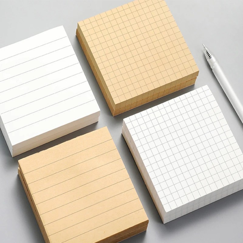 1 adet 80 yaprak yapışkan kırtasiye not defteri ofis imi yapışkan notlar haki/beyaz/çıkartmalar dizüstü Memo Pad