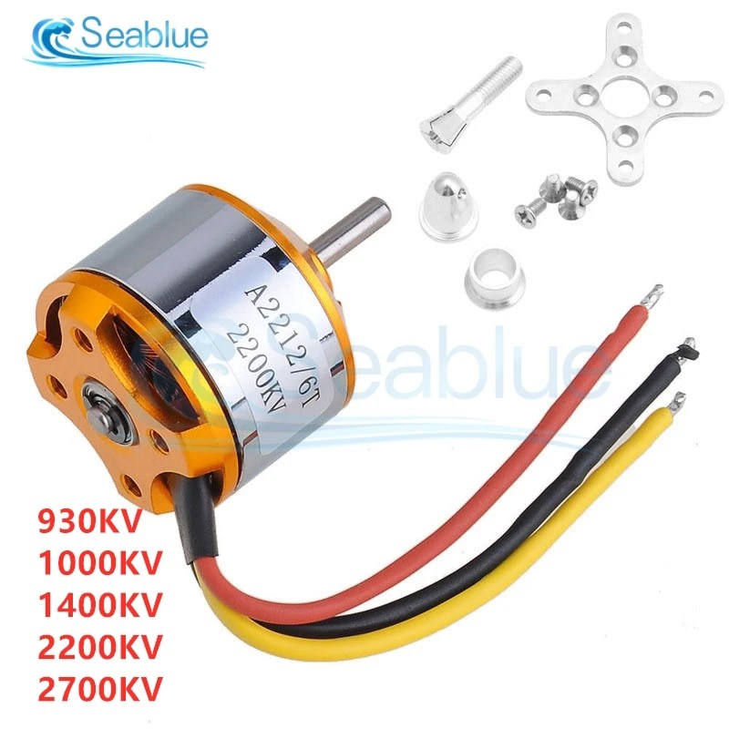 1 adet A2212 fırçasız Motor 930KV 1000KV 1400KV 2200KV RC kv RC uçak uçağı için çok helikopter fırçasız öncü Motor