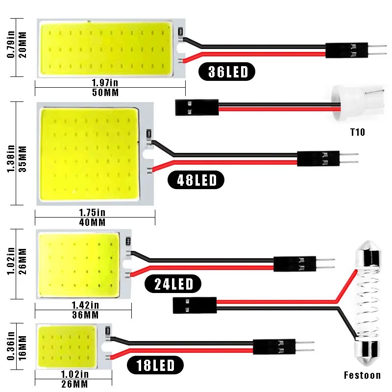 1 adet Festoon LED COB sinyal ampuller 31mm 36mm 39mm 41/42mm C5W 168 araç İç okuma işıkları T10 beyaz Dome plaka lambası