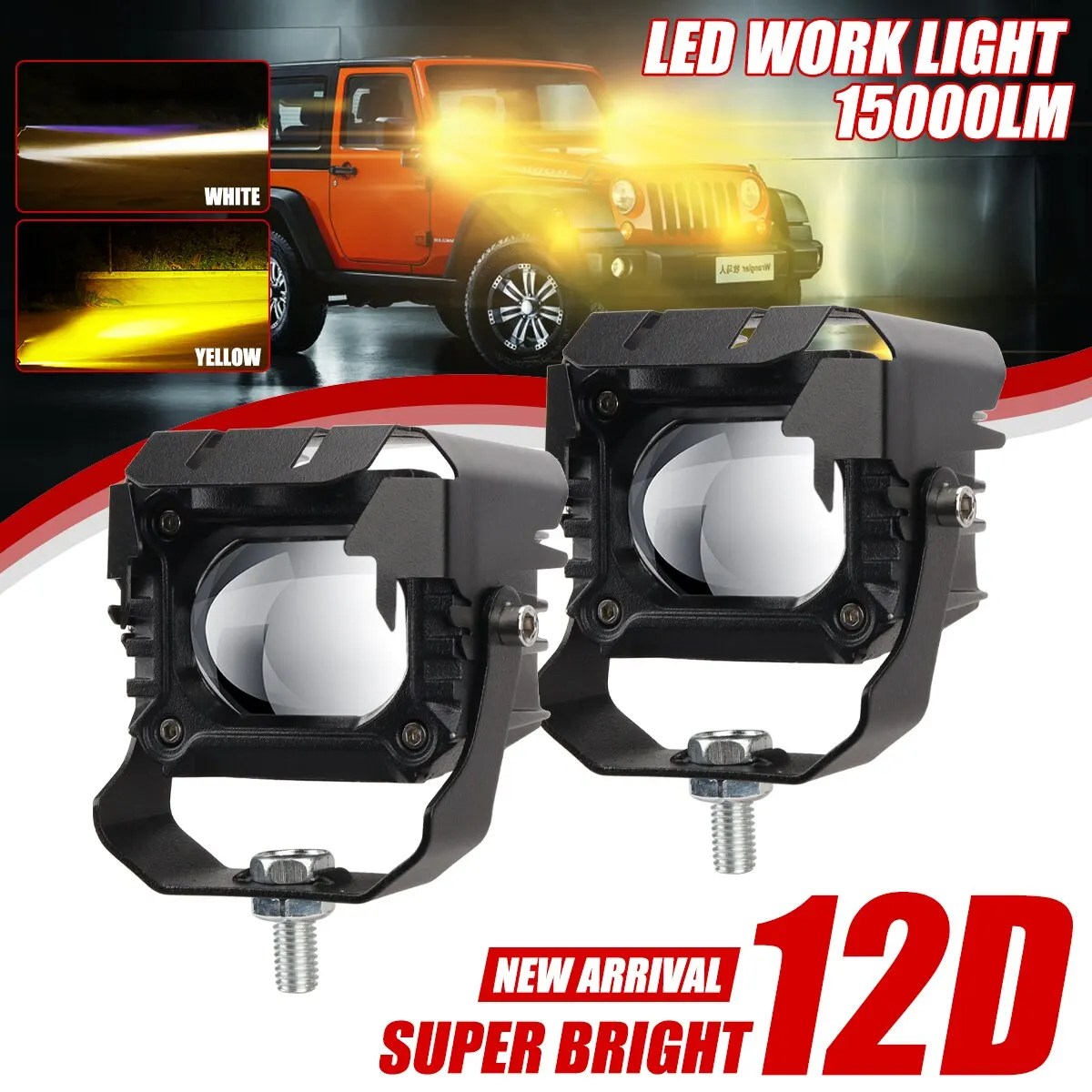 1 adet Led motosiklet far Led Lens CSP cips sis farları motosiklet yardımcı sürüş lambası Off Road kamyon 4x4 ATV çalışma LED