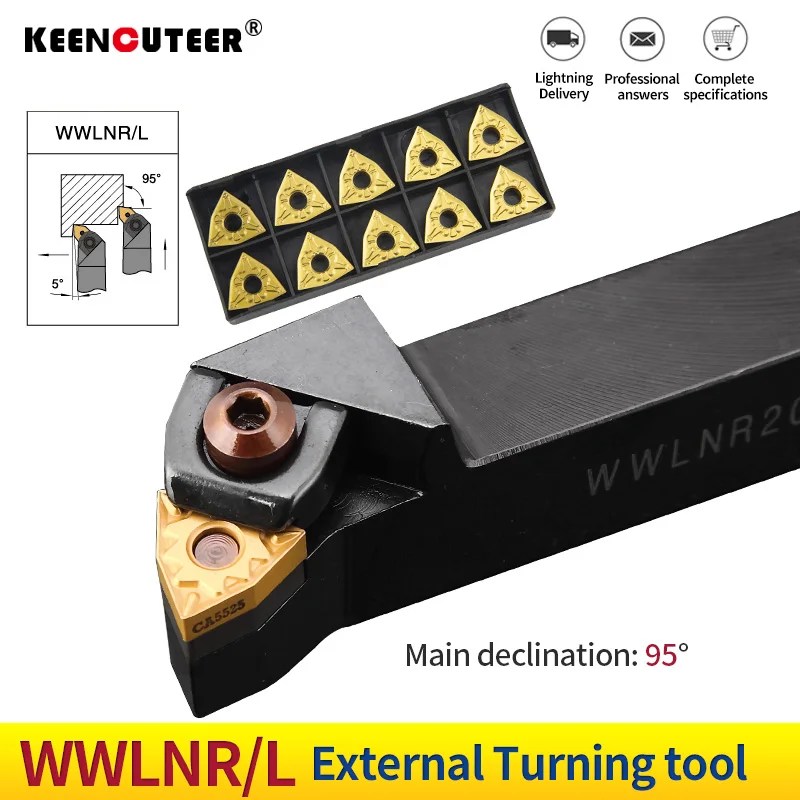 1 adet WWLNR2020 WWLNR2525 WWLNR3232 dış torna takım tutucu WNMG karbür uçlar WWLNR torna çubuk CNC kesme alet takımı