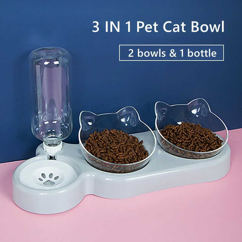 1 adet kedi köpek kase kedi maması havza köpek maması havza besleyici eğimli ağız boyun koruma çift kase anti-nem yükseltilmiş standı hayvan mama kabı