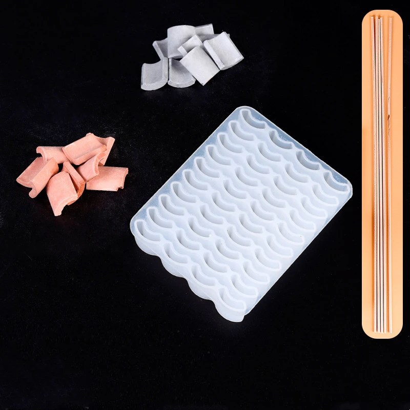 1 adet kum masa bina yapma Mini tuğla silikon kalıp çimento modeli kiremit küçük ev el yapımı DIY el sanatları - Görsel 3