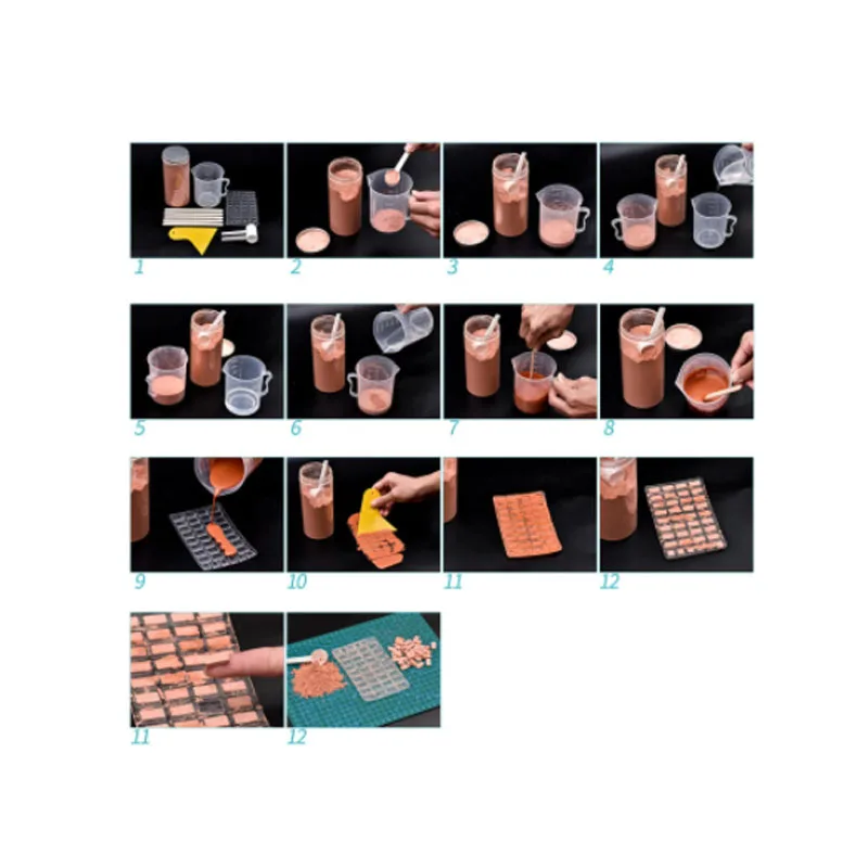 1 adet kum masa bina yapma Mini tuğla silikon kalıp çimento modeli kiremit küçük ev el yapımı DIY el sanatları
