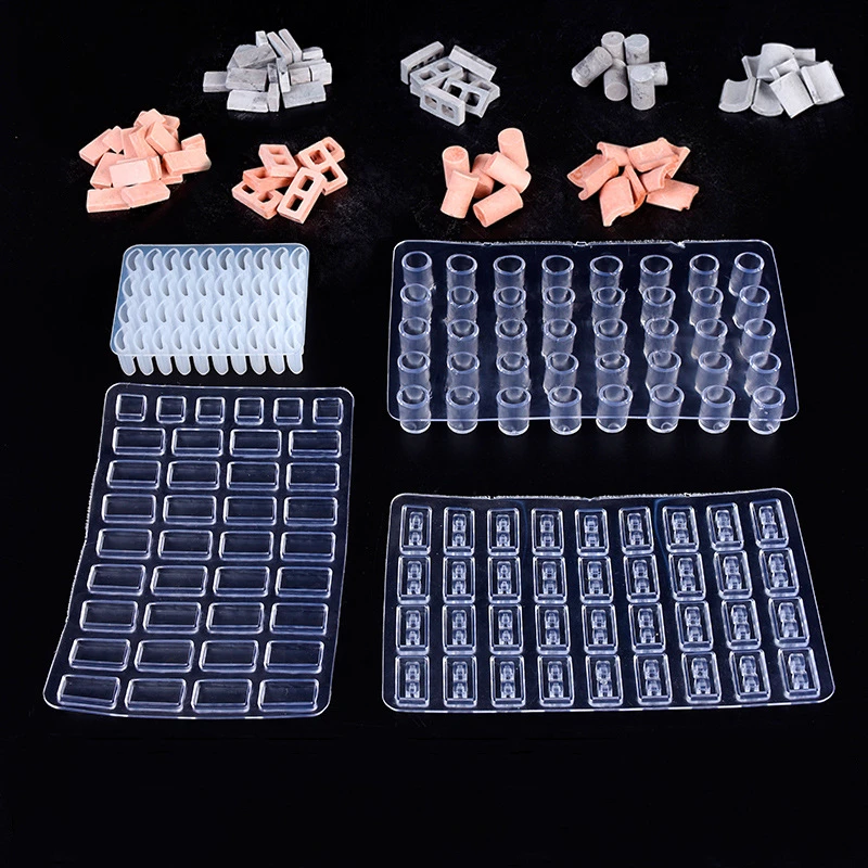 1 adet kum masa bina yapma Mini tuğla silikon kalıp çimento modeli kiremit küçük ev el yapımı DIY el sanatları