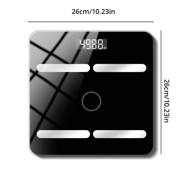 1 adet siyah/beyaz Bluetooth akıllı vücut yağ ölçer şarj elektronik tartı baskül yetişkin yağ ölçeği tartı BMI analizörü - Görsel 10