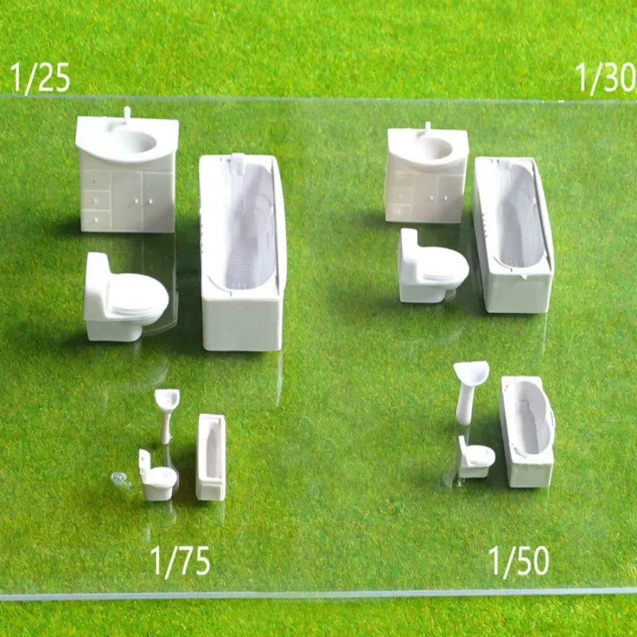 1 takım/grup mimari 1:25 1:30 1:50 1:75 ölçekli Model çamaşır odası mobilya küvet klozet Basinfor kapalı tasarım