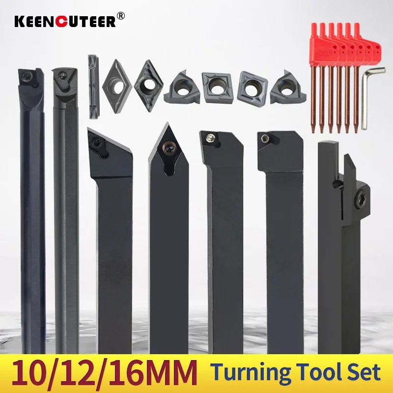 10/12/16MM dönüm aracı setleri MGEHR SDJCR SDNCN 7 cr SER SNR torna sıkıcı Bar ile 7 adet karbür Insert CNC kesme tutucu