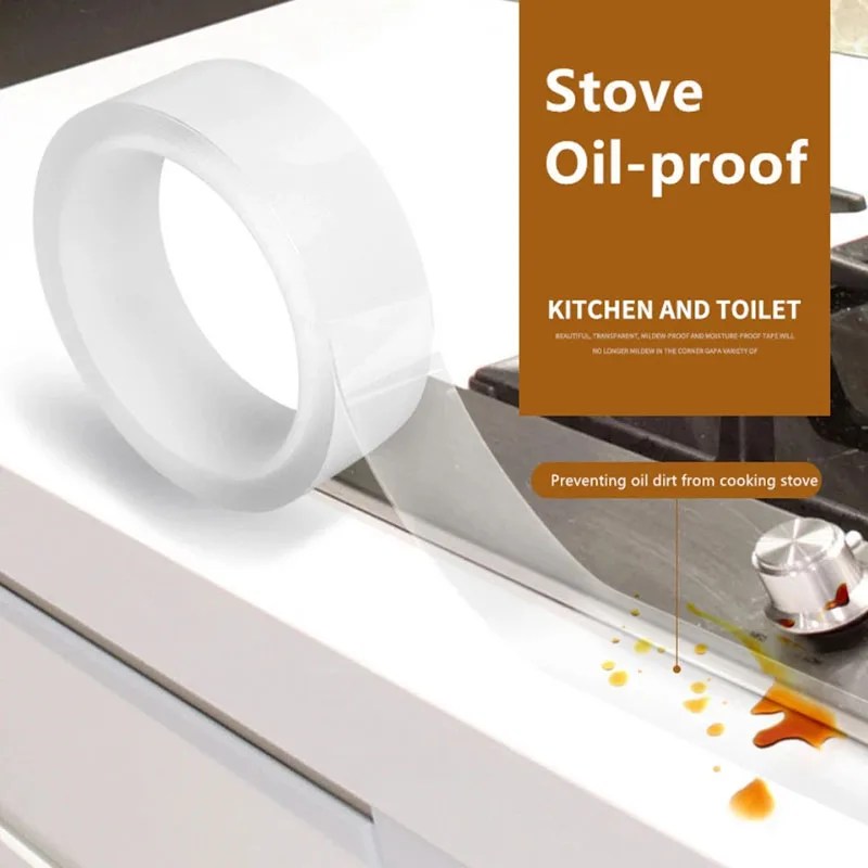 10/3 metre mutfak lavabo su geçirmez anti-kalıp Nano bant tek taraflı bant banyo lavabo tezgahı kendinden yapışkanlı dikiş ev araba etiket