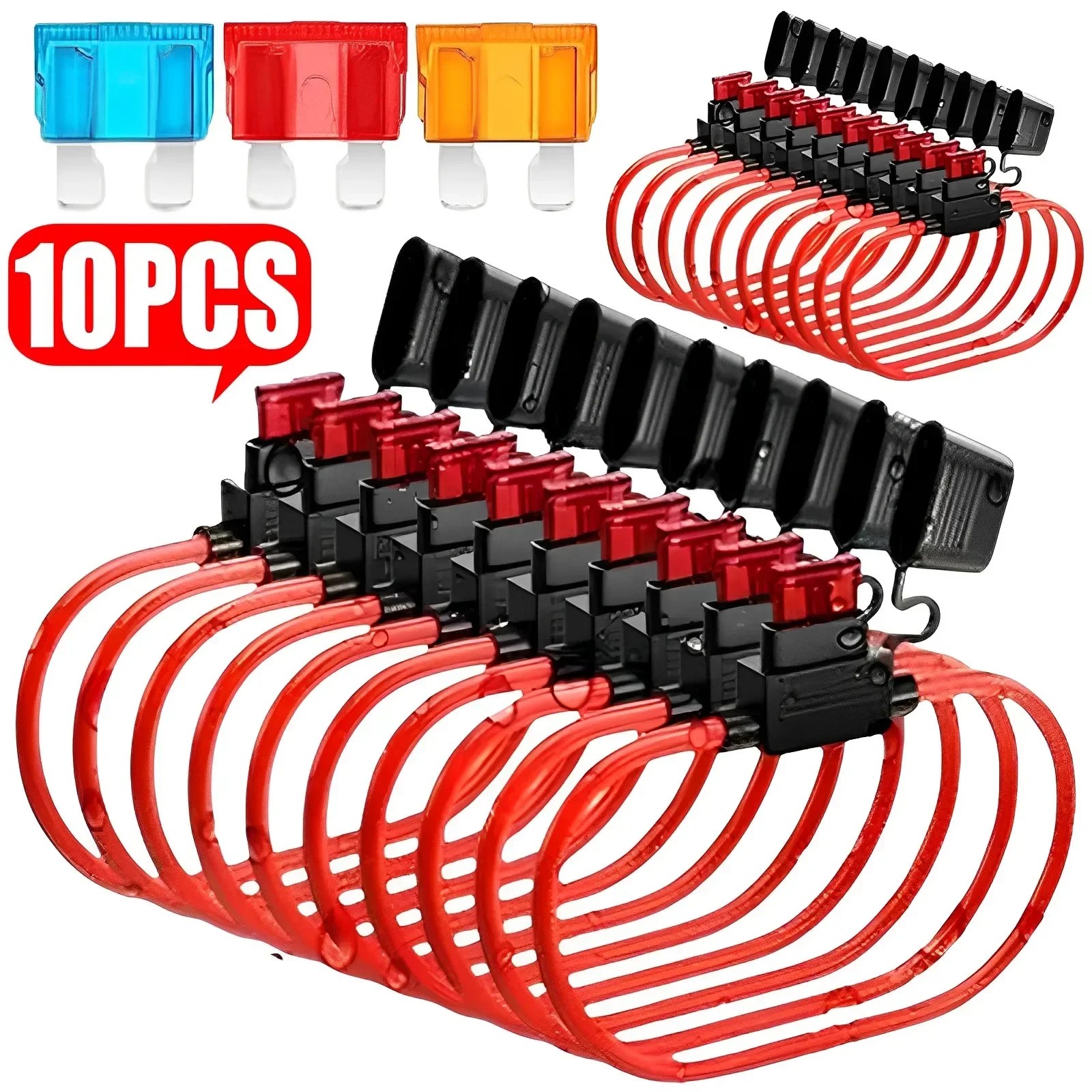10 adet In Line araba Mini bıçak adaptörü sigorta tutucu sıçrama geçirmez 12V 30A tel kesme anahtarı soket için nemli geçirmez sıçrama
