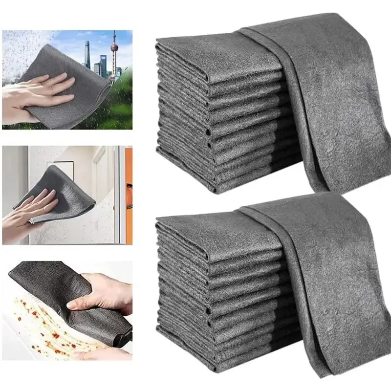 10 adet/takım kalınlaşmış sihirli temizlik bezi hiçbir iz hiçbir filigran kullanımlık mikrofiber bez hızla temiz havlu ovma pedi