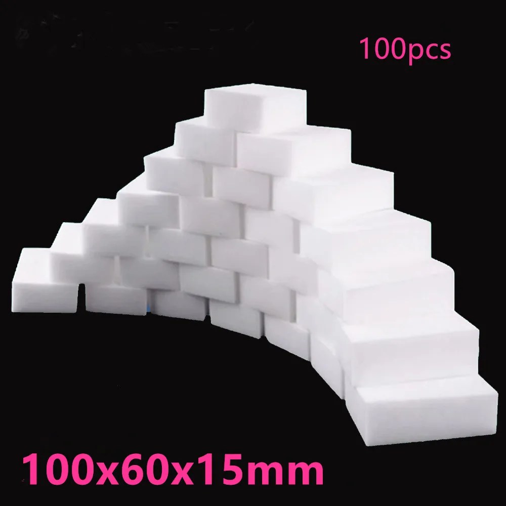 100 adet/grup melamin sünger sihirli sünger silgi mutfak ofis banyo melamin temizleyici temizlik sünger 100X60X15MM