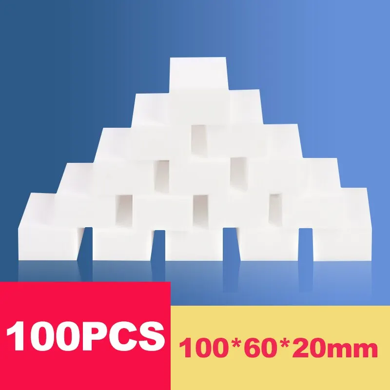 100 adet/grup sihirli sünger silgi beyaz melamin sünger bulaşık mutfak banyo ofis temizleyici temizleme araçları için 100*60*20mm