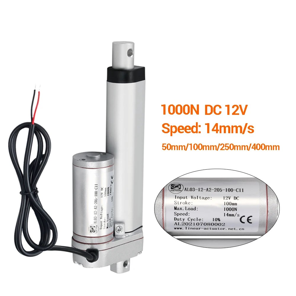 1000N lineer aktüatör DC 12V 50mm 100mm 150mm 250mm strok doğrusal sürücü elektrik motoru lineer Motor kontrolörü lineer aktüatör