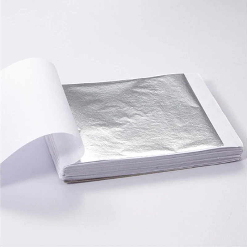 100pcs9x9cm sanat zanaat tasarım yaprak kağıt pratik saf parlak altın gümüş gül altın yaprak yaldız DIY zanaat parti dekorasyon