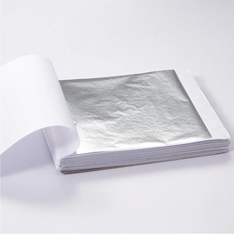 100pcs9x9cm sanat zanaat tasarım yaprak kağıt pratik saf parlak altın gümüş gül altın yaprak yaldız DIY zanaat parti dekorasyon - Görsel 2