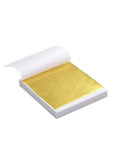 100pcs9x9cm sanat zanaat tasarım yaprak kağıt pratik saf parlak altın gümüş gül altın yaprak yaldız DIY zanaat parti dekorasyon - Görsel 13