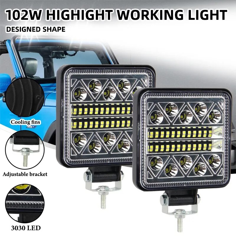 102W çalışma ışığı far Led Bar LED Lightbar spot Offroad LED 3030 traktör kamyon sürüş sis lambası için 34SMD LED