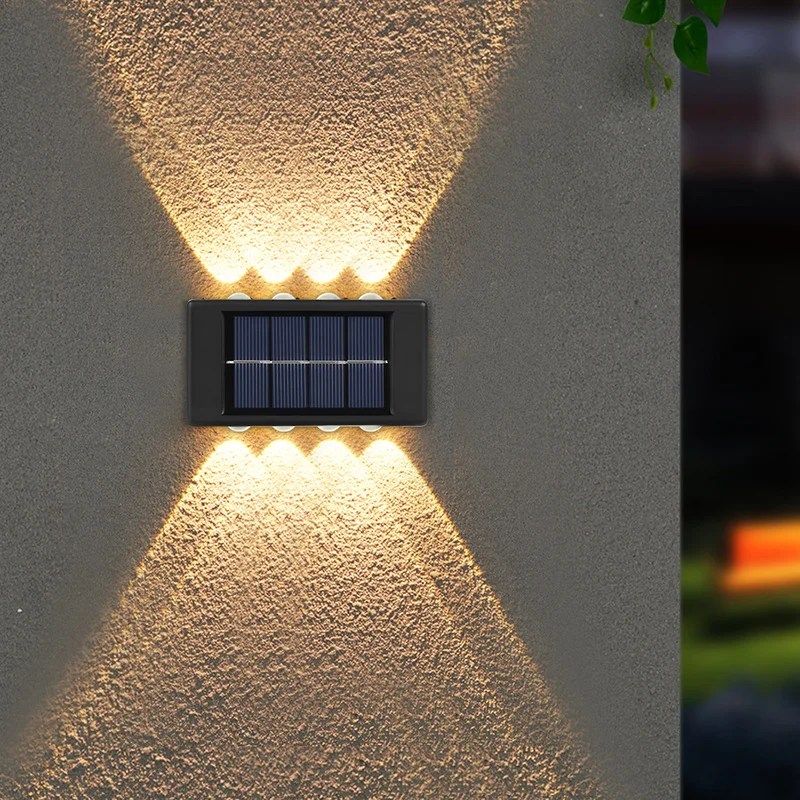 10LED güneş duvar lambası açık su geçirmez yukarı ve aşağı güneş ışıkları aydınlık aydınlatma bahçe dekorasyon merdiven çit güneş ışığı işık
