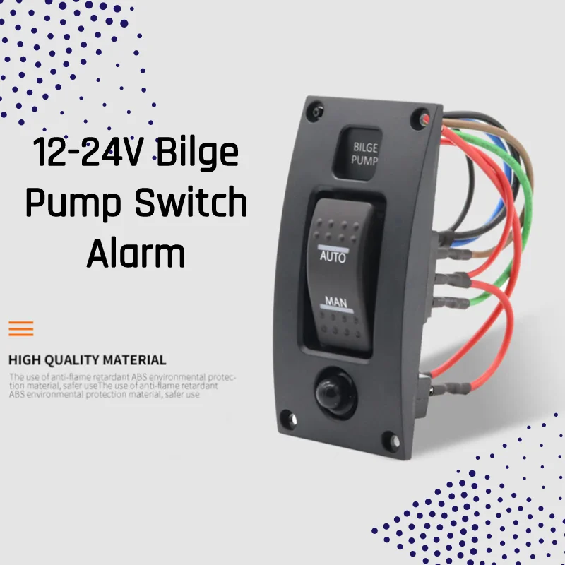 12-24V tekne alt pompa anahtarı Alarm su geçirmez tekne Bilge pompaları için gemi güvertesi temizleme kontrol paneli on/off/on