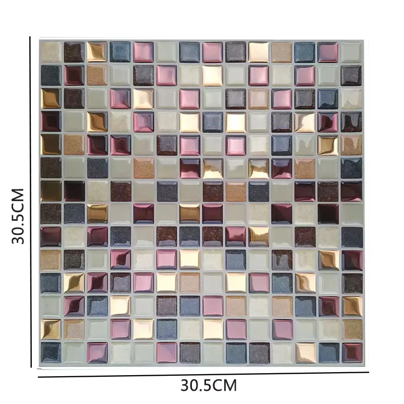 12 "x 12" mutfak Backsplash DUVAR KAROLARI Peel ve sopa duvar çıkartmaları duvar kağıdı 3D su geçirmez kendinden yapışkanlı kiremit mozaik Wallsticker