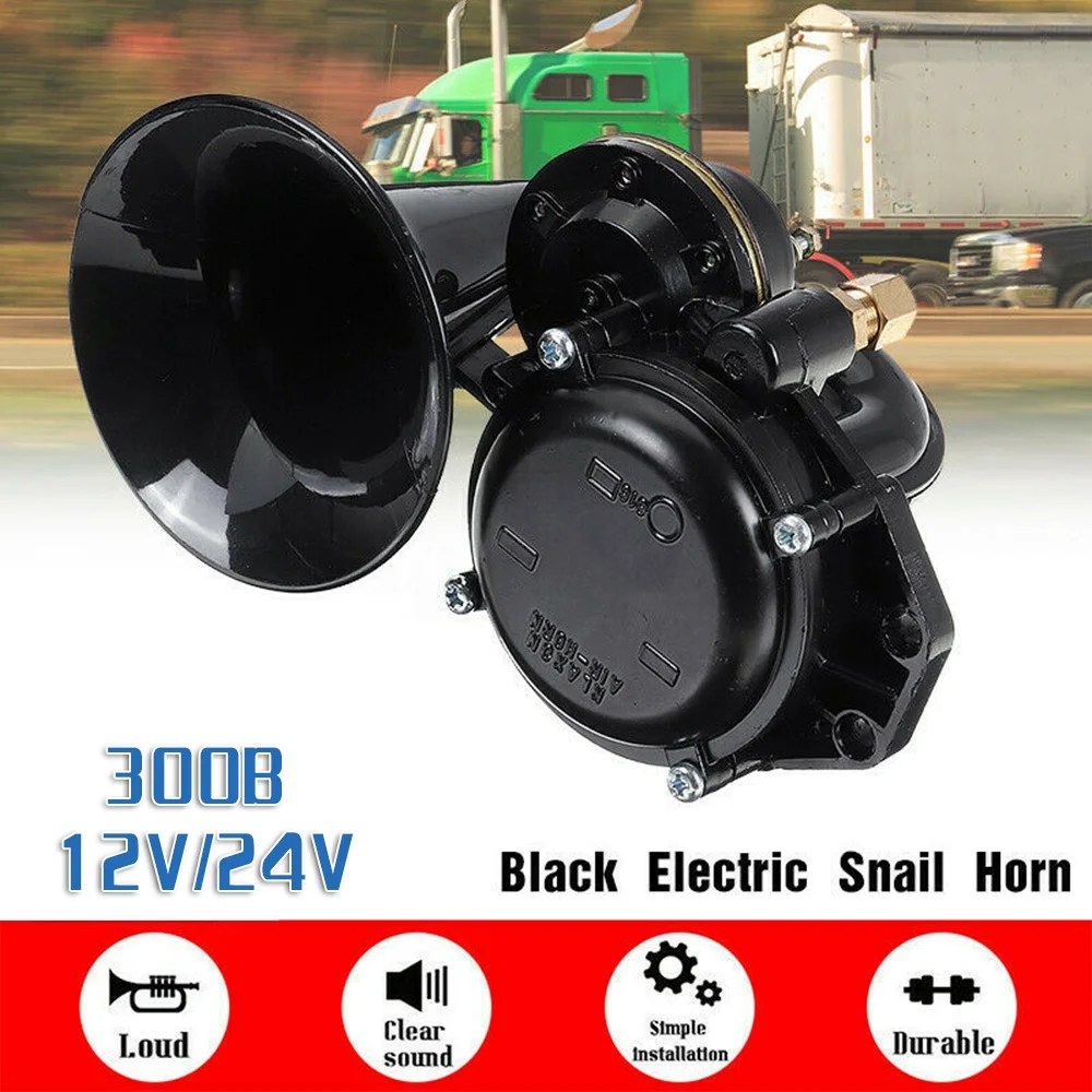12V 300dB araba kamyon boynuz çift tonlu 48W salyangoz hava boynuz Loud tren boynuz için motosiklet kamyon tekne araba aksesuarları araba kornası Loud