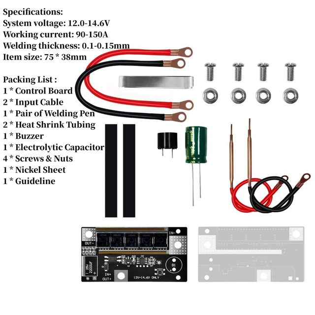 18650 lityum pil DIY kitleri için 12V nokta kaynakçı güç ayarlanabilir dijital nokta kaynak makinesi PCB devre nikel levha