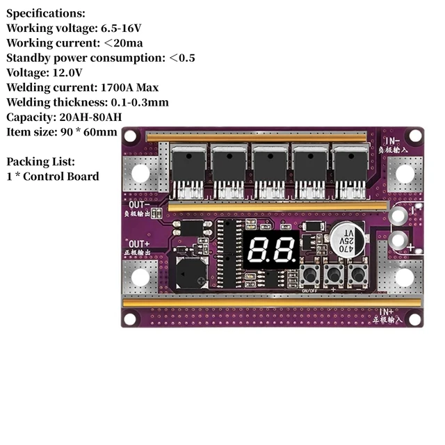 18650 lityum pil DIY kitleri için 12V nokta kaynakçı güç ayarlanabilir dijital nokta kaynak makinesi PCB devre nikel levha