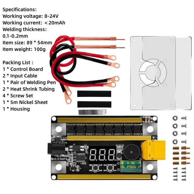 18650 lityum pil DIY kitleri için 12V nokta kaynakçı güç ayarlanabilir dijital nokta kaynak makinesi PCB devre nikel levha - Görsel 11