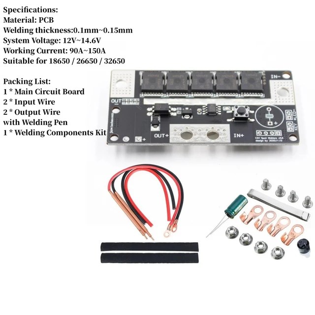 18650 lityum pil DIY kitleri için 12V nokta kaynakçı güç ayarlanabilir dijital nokta kaynak makinesi PCB devre nikel levha - Görsel 14