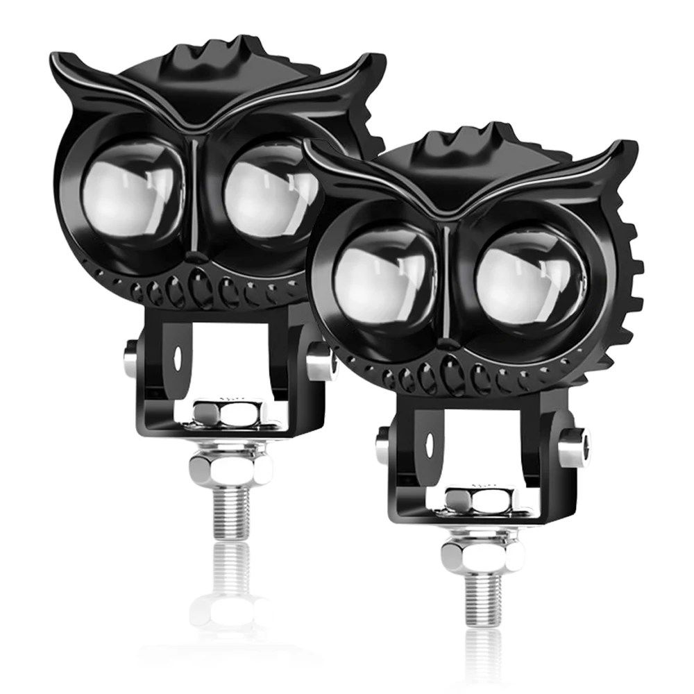 2 adet 12V 24V baykuş LED çalışma ışığı sarı ve beyaz Car işık 25W LED Pod işık spot araba kamyon Offroad SUV ATV tekne için