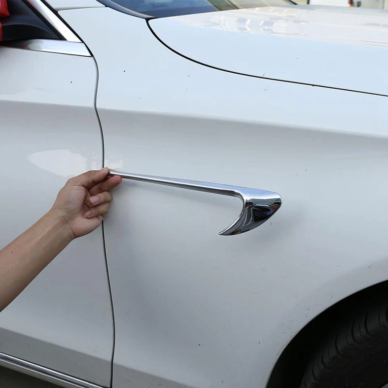 2 adet araba yan çamurluk Trim Mercedes Benz E Class W213 c-class W205 tamir E63S AMG aksesuarları gümüş