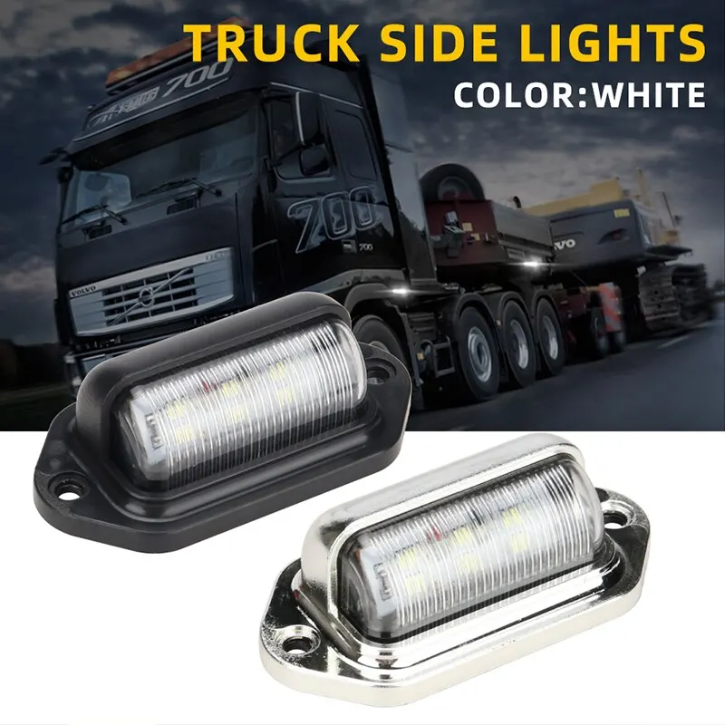 2 adet kamyon için yan ikaz lambaları 6 LED ampuller 12V 24V SUV kamyon römork Van etiketi adım lamba motosiklet sinyal lambası evrensel