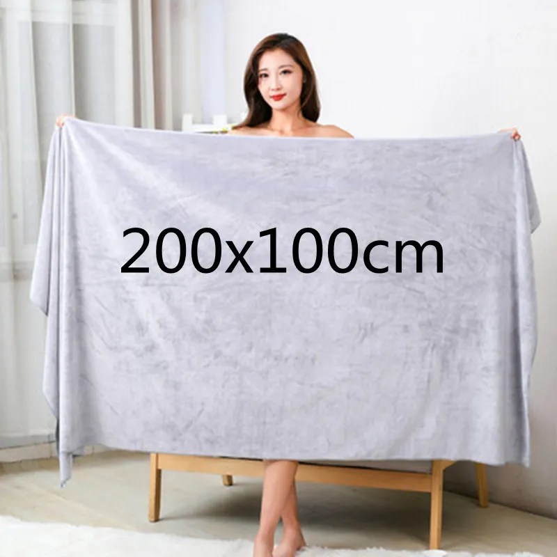 200X100Beauty Salon banyo havlusu ve yüz havlusu masaj çabuk kuru özel büyük havlu kalın mikrofiber emici yumuşak buharda çekici