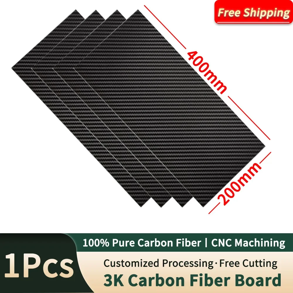 200x400mm 3K saf karbon Fiber levha levha yüksek sertlik kompozit malzemeler laminat karbon tabak kalınlık 0.5-6mm parlak ve mat