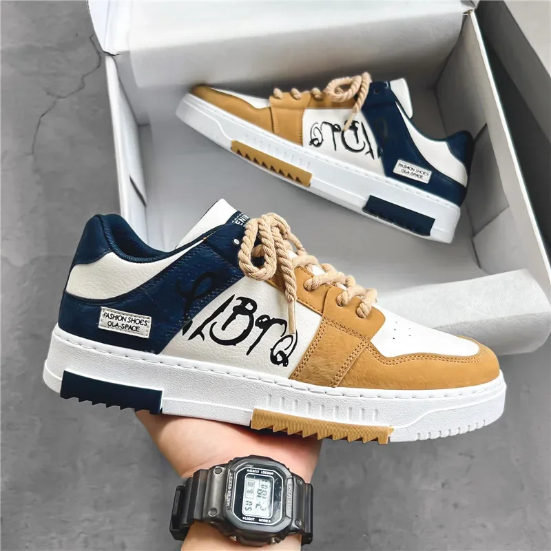 2023 moda tasarım ayakkabı erkekler rahat platformu Sneakes Lace Up eğitmenler öğrenci Sneakes Mens vulkanize ayakkabı Zapatillas Hombre
