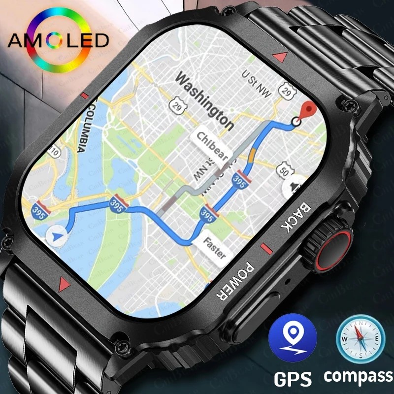 2023 yeni GPS spor akıllı izle erkekler IP68 su geçirmez NFC Bluetooth çağrı Xiaomi Android IOS için açık askeri akıllı izle adam