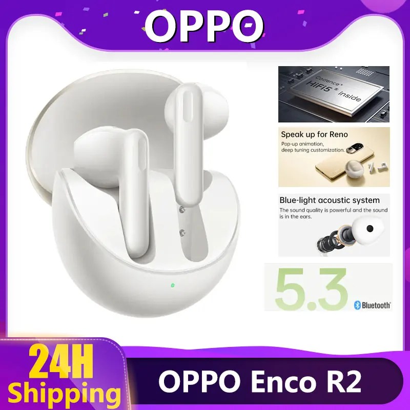 2023 yeni OPPO ENCO R2 kulaklık kablosuz Bluetooth 5.3 kulakiçi AI gürültü HIFI için 5 IP54 OPPO OPPO 10 Pro