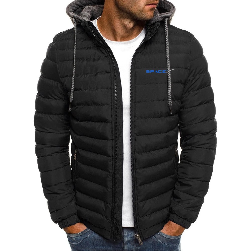 2023 yeni erkek SpaceX baskı Hoodies kış SpaceX Casual kalınlaşmak Harajuku moda uzun kollu yüksek kalite fermuarlı ceket ceket